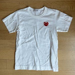 COMME DES GARCONS PLAY Women's XS T-Shirt White/Red